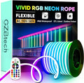 GZBtech RGB LED Neon Rope Lights 100FT/30M, AC 110-120V Waterproof Color Changing LED Rope with Remote Controller, Dimmable Multi Color Neon Rope Lighting for Indoor Outdoor Commercial Use-Ruum Studio Home