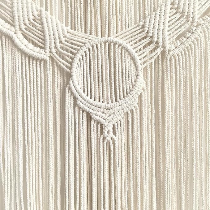 Achart Macrame Wall Hanging Large- Boho Wall Decor- large wall art- Wall Decor Living Room- Macrame Tapestry Boho Decor for Bedroom (Beige-O)-Ruum Studio Home