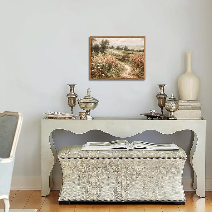 Vintage Framed Wall Art for Living Room – Vintage Wildflower Pictures Oil Paintings Canvas Prints – Country Flower Modern Farmhouse Wall Decor for Bathroom Bedroom Home Office – 8x10in-Ruum Studio Home