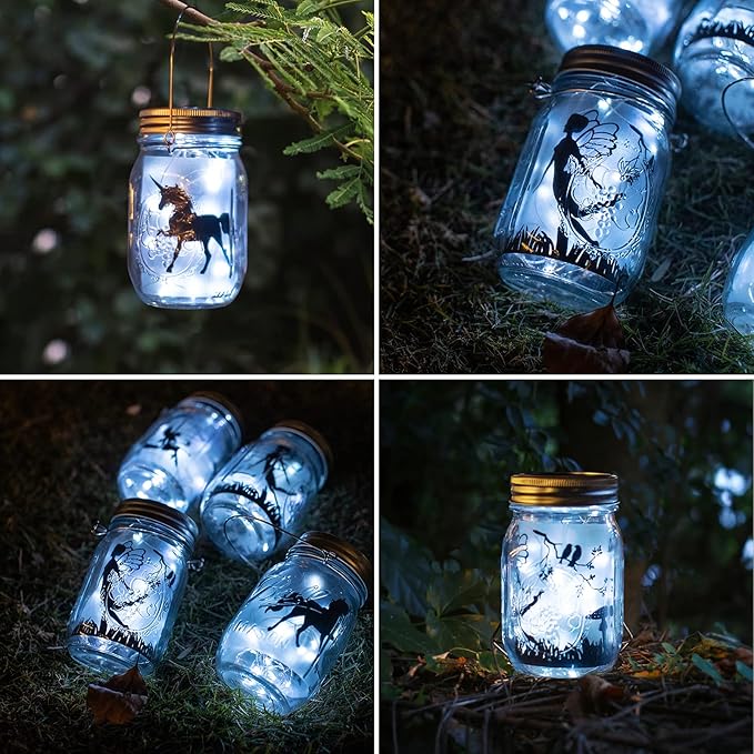 ZNYCYE Mason Jar Solar Lights for Outside, 12 Pack 30LED Fairy Lights Mason Jar Solar Lids Outdoor Waterproof String Lights with Hangers(NO Jars) for Patio Garden Yard Lawn Decoration - Cool White-Ruum Studio Home