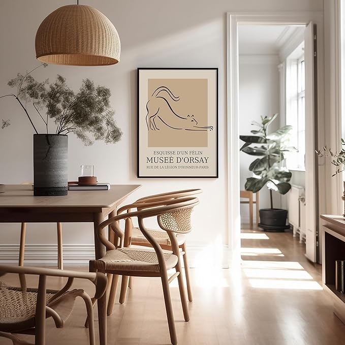 Poster Master Vintage Poster - Retro Cat Print - Line Drawing Art - Sketch Art - Gift for Boys, Girls & Animal Lover - Cute Decor for Bedroom, Kid's Room or Nursery - 11x14 UNFRAMED Wall Art-Ruum Studio Home