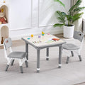 Kids Table and 2 Chairs Set, Height Adjustable (17.7"-26.1") Toddler Table and Chair Set, Multi-Activity Table with Graffiti Desktop, Children’s Table and Chairs for Classroom, Home & Daycare-Ruum Studio Home