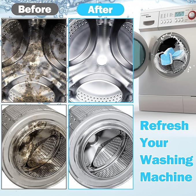 150 Pcs Washing Machine Cleaner Washing Machine Tablets Deep Cleaner Tablets for Front Loader and Top Load Washer-Ruum Studio Home