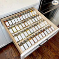 MIUKAA Clear Acrylic Spice Drawer Organizer, 4 Tier- 2 Set Expandable From 13" to 26" Drawer Seasoning Organizer, Kitchen Spice Rack Tray for Drawer/Countertop (Jars not included)-Ruum Studio Home