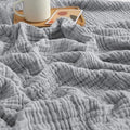 EMME Cotton Throw Blanket for Couch Soft Muslin Blankets 50"x60" Lightweight Breathable Blanket All Season Gauze Blanket, Light Grey-Ruum Studio Home