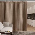 100% Blackout Linen Textured Drapes for Bedroom Pinch Pleated Curtains for Track System Portable Drapery for Sliding Glass Door/Storage/Space Room Divider, 70" Wx102 L, 1 PC, Taupe-Ruum Studio Home