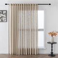 MYSKY HOME Cotton Curtains for Living Room Farmhouse Semi Sheer Light Filtering for Bedroom Windows, Linen Look Texture Soft Modern Decor Country Style, 100" x 84", Light Oatmeal, 1 Panel-Ruum Studio Home