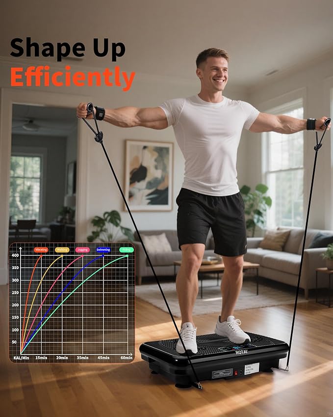 Shake Plate Vibration Exercise Machine for Lymphatic Drainage Massager & Weight Loss, 400 lbs Capacity Whole Body Vibrating Plate Workout for Women and Men-Ruum Studio Home