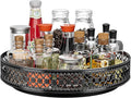 Ovicar Lazy Susan Turntable Organizer - 13 inch Rotating Spice Rack Metal Lazy Susan for Cabinet Pantry Kitchen Countertop Dining Table Cupboard Bathroom Vanity Refrigerator Black-Ruum Studio Home