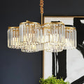 24.4“ Gold Semi Flush Mount Ceiling Light Fixtures, 6-Light Gold Modern Crystal Chandelier Height Adjustable Pendant Lighting for Bedroom Entryway Hallway Kitchen Island Living Room Foyer-Ruum Studio Home