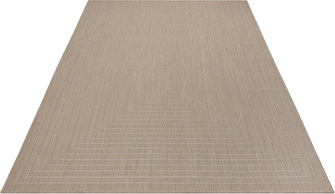 Adiva Rugs Outdoor Indoor Area Rug, Weather Resistant, Easy to Clean, Stain Resistant Floor Mat for Dining Room, Backyard, Deck, Patio (Natural Beige, 2'6" x 7')-Ruum Studio Home