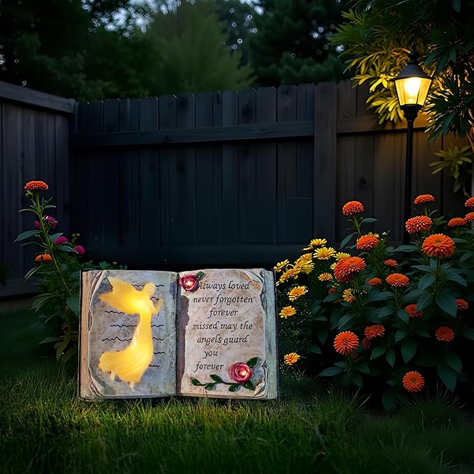 Outdoor Solar Angel Garden Stakes Lights, Waterproof Memorial Grave Decorations Gifts for Cemetery Outdoors Lawn Yard Home Patio Decor-Ruum Studio Home