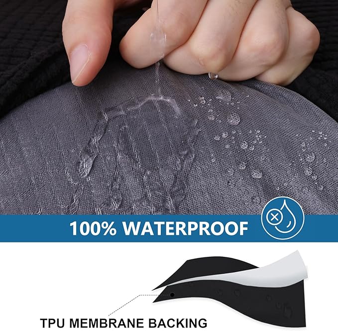 hyha Waterproof Couch Cushion Covers for Pets, Non Slip Sofa Seat Cover for Dogs Washable, Soft Thick Stretch Jacquard Fabric, Sofa Slipcovers with Elastic Bottom (2 Pieces, Black)-Ruum Studio Home