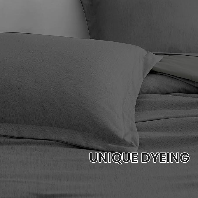 Monbix King Size Comforter Set, Dark Grey King Size Bed Set Reversible 7 Pieces, Cationic Dyeing Bed in a Bag with Comforter, Sheets, Pillowcases & Shams-Ruum Studio Home