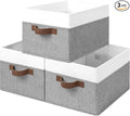 StorageWorks Storage Baskets for Shelves, Foldable Fabric Closet Storage Bins with Handles, Fabric Storage Bins Clothes Organizer, Gray and White, 3-Pack, Large-Ruum Studio Home