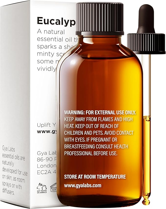 Gya Labs Eucalyptus Essential Oil for Diffuser - Huge 4 Fl Oz - 100% Pure Natural Eucalyptus Oil for Skin, Humidifier, Aromatherapy & Candle Making Scent-Ruum Studio Home