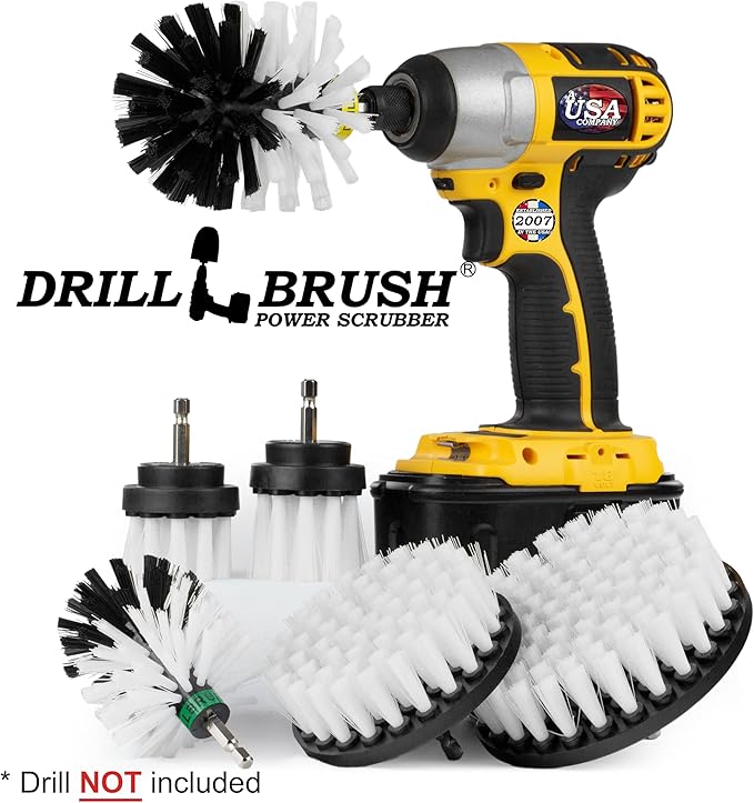 Drill Brush – Ultimate Car Wash Kit - Cleaning Supplies – Car Carpet - Truck Accessories - Wheel Brush - Motorcycle Accessories - Car Mats - Spin Brush - Interior Leather, Vinyl, Upholstery, Fabric-Ruum Studio Home