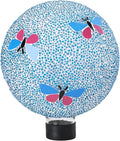VCUTEKA Gazing Ball, 8" Glass Gazing Balls Sphere for Garden Lawn Outdoor Ornament Yard Decorative, Butterfly-Ruum Studio Home
