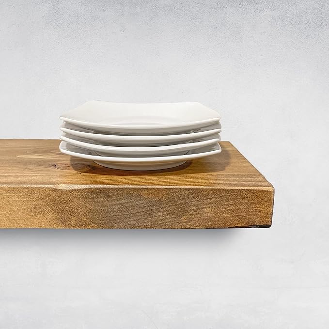 URBANDI, Rustic Floating Shelves, Set of 2, Hidden Bracket, Solid Wood, Heavy Duty, Wall Mounted Shelves, (Brown, 48Wx12D)-Ruum Studio Home