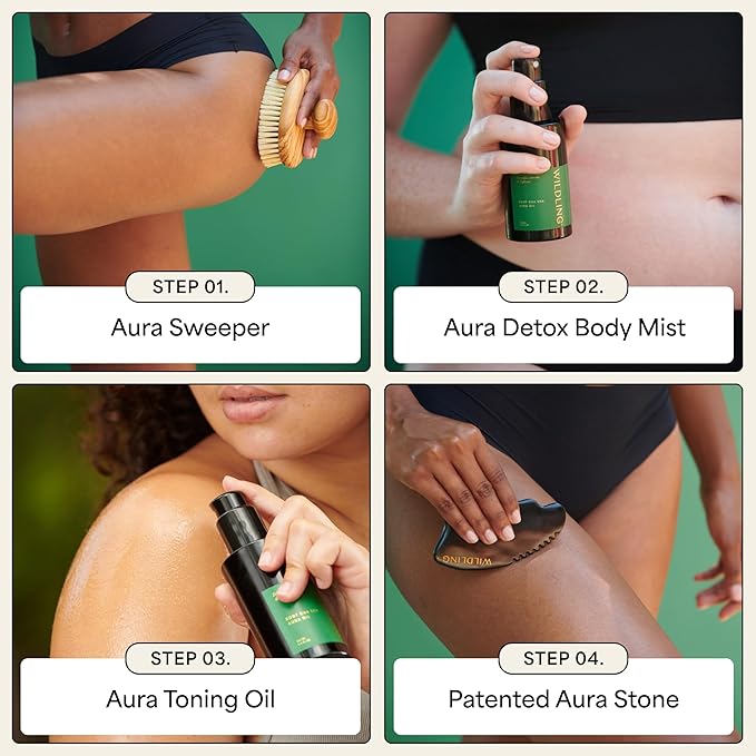 Wildling Aura Stone Gua Sha Body Stone I Body Massage Stone to Tighten, Tone, Sculpt + Smooth I Patented Design Crafted with 100% Authentic Bian Stone-Ruum Studio Home