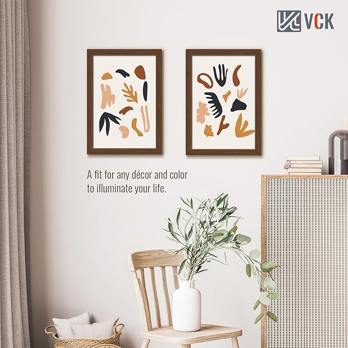 VCK 13x19 Frame Set of 3 - Brown, Wood Picture Frame with Exclusive Wood Grain, Wall Gallery Frame-Ruum Studio Home