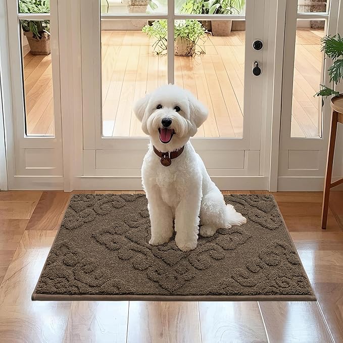 COSY HOMEER-Door-Mat-Non-Slip-Entryway-Rug 20”x32” Absorbent Welcome Mats Washable Dirt Trapper Door Mat Entrance Floor Mats for Front Back Doormats and Wet Shoes,Brown-Ruum Studio Home