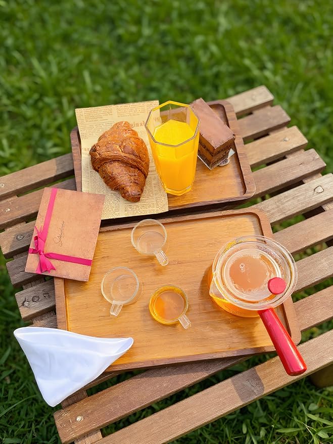 Bamboo Serving Tray – Two Sizes for Breakfast, Tea, Coffee & Snacks – Eco-Friendly Wooden Tray for Bed, Kitchen, Coffee Table, or Decorative Use-Ruum Studio Home