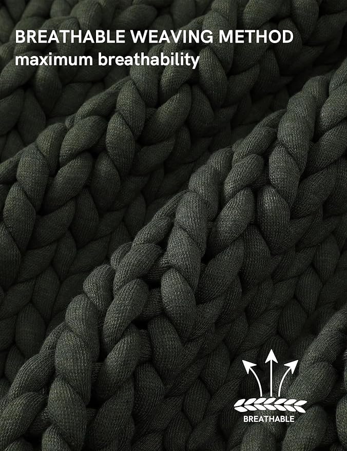 YnM Chunky Throw Blanket, Medium-Weight, Hand Knitted, Skin Friendly, Ventilated and Breathable, Machine Washable, Home Décor Piece for Couch, Sofa and Bed (Olive, 40x50 Inch)-Ruum Studio Home