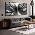Large Abstract Canvas Wall Art for Living Room Black and White Wall Decor for Office Black Framed Wall Art 29 x 58 Inch-Ruum Studio Home
