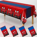 4Pcs 2in1 Spider Birthday Decorations Tablecloths, 54" x 108" Super Hero Spider Table Cloth Disposable Rectangle Plastic Table Cover for Boys Birthday Party Supplies-Ruum Studio Home