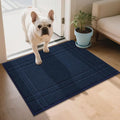 JSEI Entryway Rugs Doormat 24"x36", Non-Slip Dirt Trapper Door Mats Indoor, Washable Absorbent and Stain Resist Welcome Floor Mat for Front Door, Dog Door Mat, Muddy Wet Shoes & Paws, Navy Blue-Ruum Studio Home