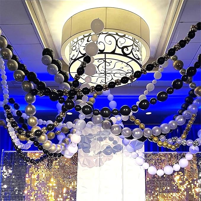 Black Quick Link Balloons, 100PCS Linking Balloons for Make Balloon Wall Balloon Arch Balloon Chains, Linkable Balloons for Wedding Birthday Baby Shower Engagement Graduation Party Decorations (6inch)-Ruum Studio Home