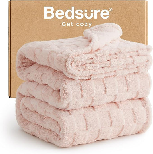 Bedsure GentleSoft California King Blanket for Bed - Super Soft Cozy Blankets for Women Men Girls, Large Fuzzy Fleece Throw for Bedroom Decor, Light Pink, 102x96 Inches-Ruum Studio Home
