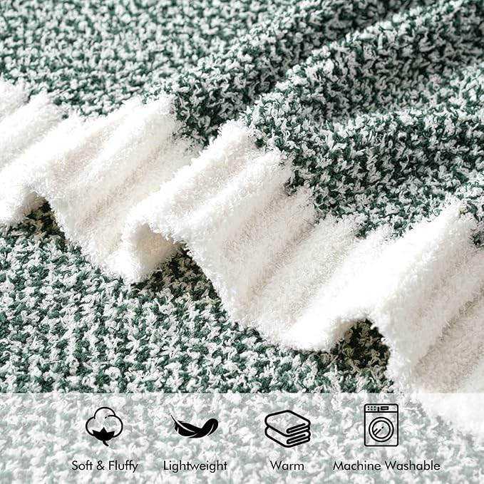 MIULEE Green Super Soft Throw Blanket for Couch, Cozy Fluffy Warm Throws Knit Blankets for Sofa, Bed, Chair, Living Room, Camping, Picnic, 50 x 70 inch-Ruum Studio Home