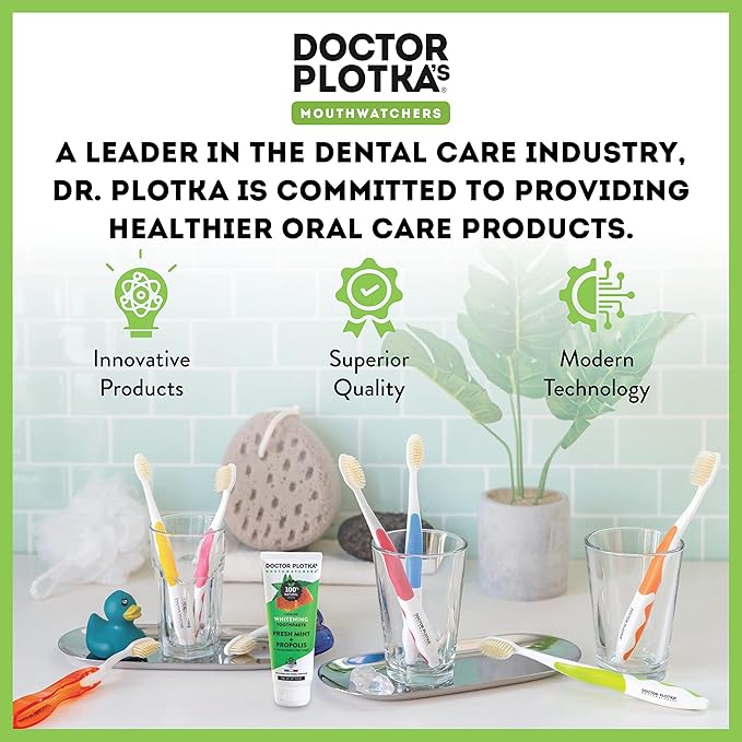 MOUTHWATCHERS Soft Flossing Toothbrushes, Value Pack of 4, Blue, Manual Toothbrush for Adults, Ultra Clean, Good for Sensitive Teeth and Gums, by Dr. Plotka's-Ruum Studio Home