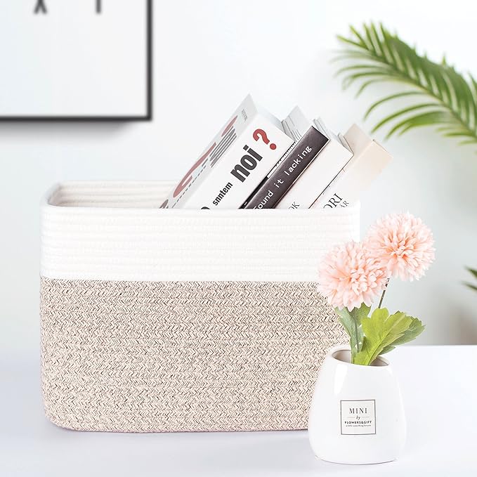 MINTWOOD Design 3-Pack Storage Baskets for Shelves, Playroom and Classroom Basket, Book Decorative Cube Bins, Woven Closet Organizers, Baby Nursery Baskets, Light Brown-Ruum Studio Home