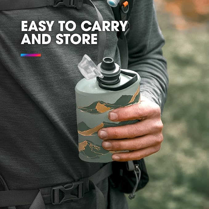 HydraPak Stow - Collapsible Backpacking Water Bottle (350ml, 500ml, 1L) - BPA Free, Ultra Light, Spill-Proof Twist Cap-Ruum Studio Home