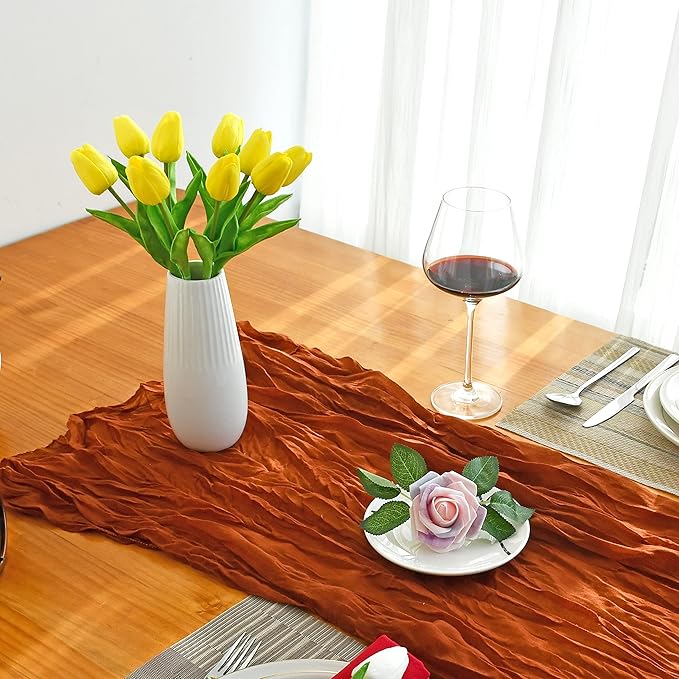 Mandy's Artificial Tulips 20 Stems Yellow PU Faux Flowers for Wedding Home Decor 13.5 Inch-Ruum Studio Home