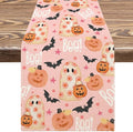 AnyDesign Halloween Table Runner Pink Spooky Ghost Pumpkin Table Cover Kitchen Dining Table Decoration Pink Halloween Table Dresser Scarves for Indoor Outdoor Home Party, 13 x 72 Inch-Ruum Studio Home