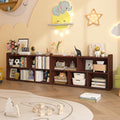 Book Shelf Set of 2, 5 Cubes Storage Organizer, Freestanding Cherry Bookshelf Cube Shelf for Bedroom, Living Room, Home Office, Open Bookshelf Wooden Bookcase-Ruum Studio Home