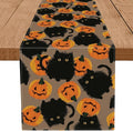 Halloween Table Runner Black Cat Pumpkins Seasonal Kitchen Dining Table Home Outdoor Party Decorations 13x120 Inch-Ruum Studio Home