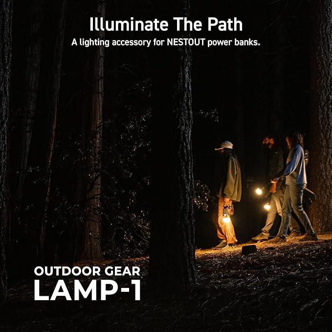 ELECOM NESTOUT Outdoor Camping LED Lantern w/ Mini Tripod, Dimmable USB Powered Soft LED Light, IP44 Water Dust Resistant, 10-350 Lumen, Portable Lamp for NESTOUT Power Bank, Beige (LAMP-1)-Ruum Studio Home