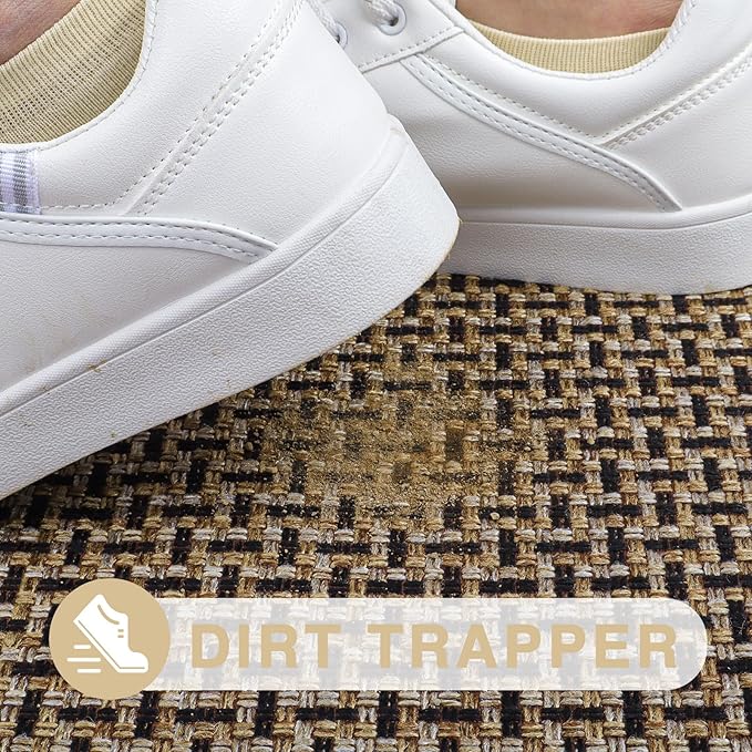 LEKEEPGO Door Mat Indoor Entrance 36"x59", Absorbent Indoor Door Mat Large, Non Slip Rubber Backing Inside Door Mats, Washable Floor Mat, Low-Profile Doormat for Front Door, Entryway, Entrance, Black-Ruum Studio Home