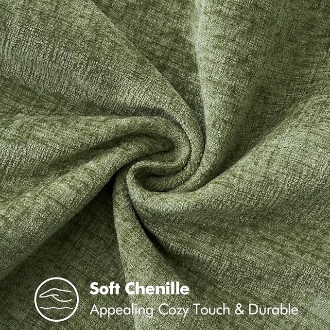 MIULEE Pack of 2 Couch Throw Pillow Covers 12x20 Inch Sage Green Farmhouse Decorative Pillow Covers with Stitched Edge Soft Chenille Solid Dyed Spring Pillow Covers for Sofa Bed Living Room-Ruum Studio Home