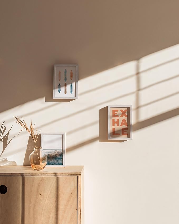 HAUS AND HUES Solid Oak 4x6 Picture Frame for Wall or Tabletop Set of 3-4x6 Picture Frame Collage, White Gallery Wall Frame Set, 4x6 Picture Frames, Photo Frames 4x6, Wooden Picture Frames 4x6-Ruum Studio Home