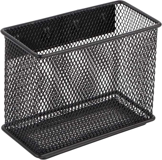4.5'' × 2.2'' × 3.5'' Magnetic Basket for Whiteboard Black Magnetic Basket for fridge, Magnetic Locker Organizer Holder with 4 Strong Magnets, Magnetic Holder for Refrigerator Locker,-Ruum Studio Home