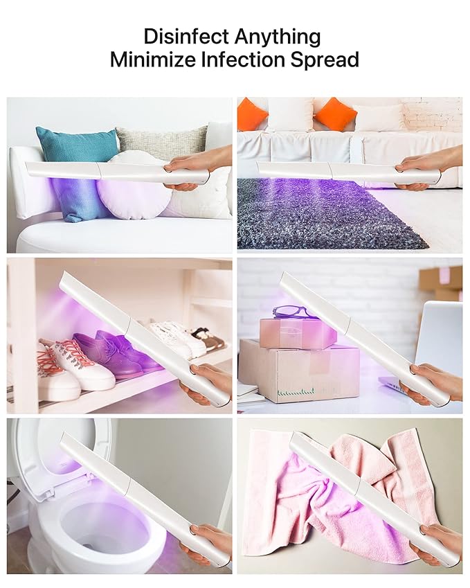 UV Light Sanitizer Wand, Portable UVC Light Disinfector Lamp Chargable Foldable UV Wand for Home Hotel Travel with 20 UV-C LED Beads-Ruum Studio Home