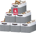 Criusia 6 Pack Clothes Bins for Organization - 16x12 Extra Large Storage Baskets for Shelves Closet Bedroom - Toy Storage Organizer Bins Boxes Cubes for Nursery - RV Apartment Essentials-Ruum Studio Home
