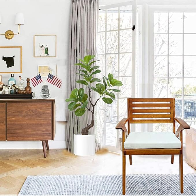 Artificial Fiddle Leaf Fig Tree 49" Fake Potted Tree with Trunks Artificial Tree Realistic Fake Plant for Modern Home Office Living Room Floor Decor Indoor Outdoor-Ruum Studio Home