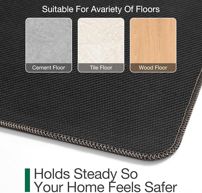 LUMI Ultra Thin Door Mat for Entryway,48"x72" Low Profile Non Slip Rubber Backing Indoor Doormat, Easy Clean Welcome Entrance Mat for Inside House, Patio, Brown-Ruum Studio Home